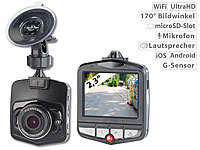 NavGear 4K-UHD-Dashcam mit G-Sensor, WLAN, Bewegungserkennung, 170°-Weitwinkel; Dashcams mit G-Sensor (HD) Dashcams mit G-Sensor (HD) Dashcams mit G-Sensor (HD) 