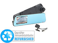 NavGear HD-Rückspiegel-Dashcam mit Rückfahrkamera (Versandrückläufer); HD-Rückspiegel-Dashcam mit Rückfahr-Kamera 