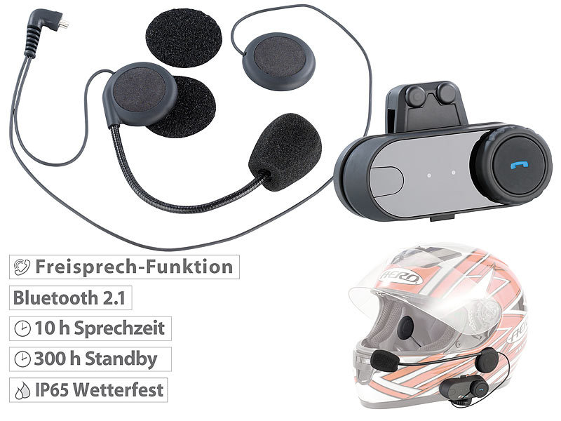 Tarif en kreditor Kollisionskursus NavGear Universal-Headset für Motorradhelme, mit Bluetooth