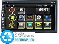 NavGear 2-DIN Android-Autoradio  GPS, WiFi, BT2, Miracast (Versandrückläufer); Navi KFZ-Zubehör-Sets 